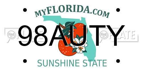 98AUTY Florida License Plate