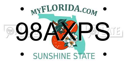98AXPS Florida License Plate