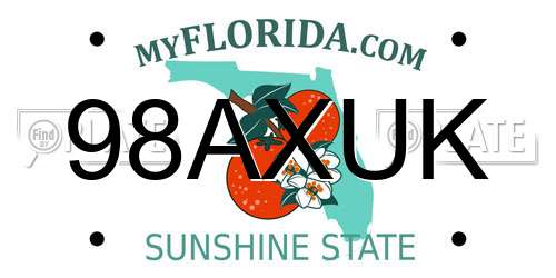 98AXUK Florida License Plate