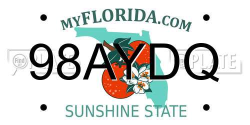 98AYDQ Florida License Plate