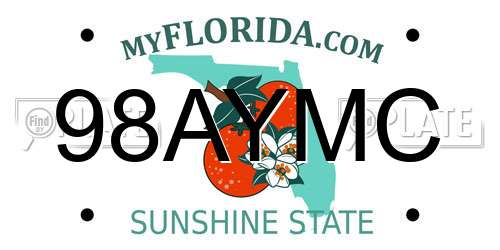 98AYMC Florida License Plate