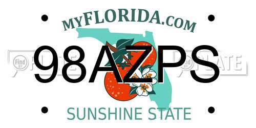 98AZPS Florida License Plate