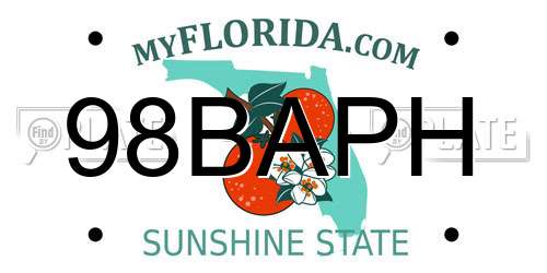 98BAPH Florida License Plate