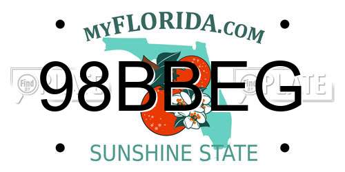 98BBEG Florida License Plate