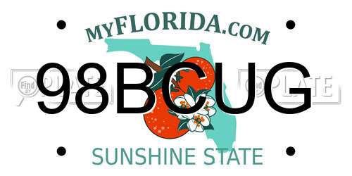 98BCUG Florida License Plate