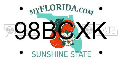 98BCXK Florida License Plate