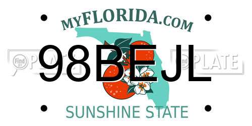 98BEJL Florida License Plate