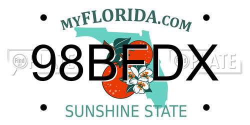 98BFDX Florida License Plate