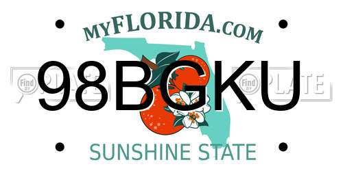 98BGKU Florida License Plate
