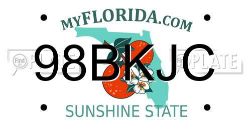 98BKJC Florida License Plate