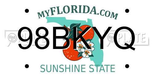 98BKYQ Florida License Plate