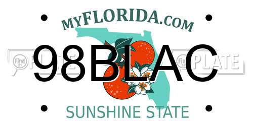 98BLAC Florida License Plate