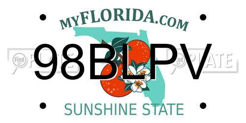 98BLPV Florida License Plate