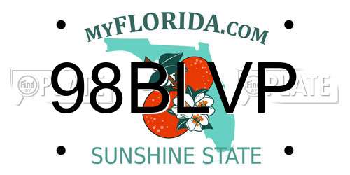 98BLVP Florida License Plate