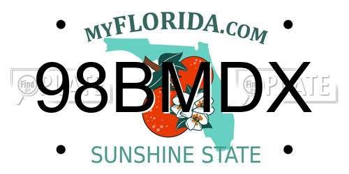 98BMDX Florida License Plate