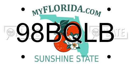 98BQLB Florida License Plate