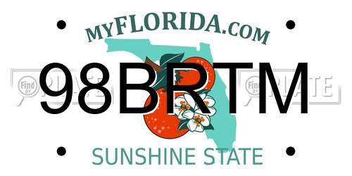 98BRTM Florida License Plate