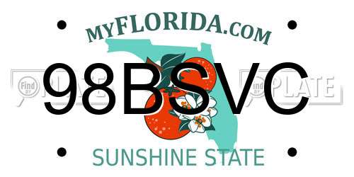 98BSVC Florida License Plate
