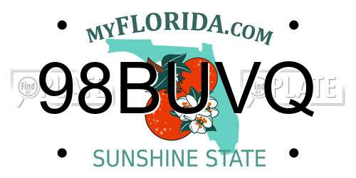 98BUVQ Florida License Plate
