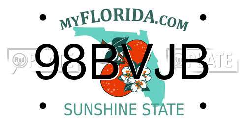 98BVJB Florida License Plate