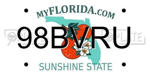 98BVRU Florida License Plate