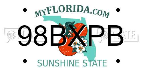 98BXPB Florida License Plate