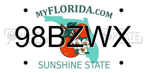 98BZWX Florida License Plate