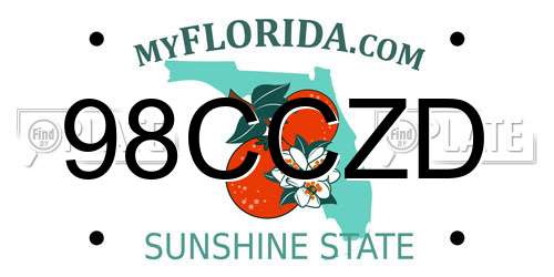 98CCZD Florida License Plate