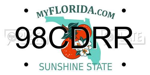 98CDRR Florida License Plate