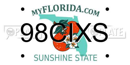 98CIXS Florida License Plate