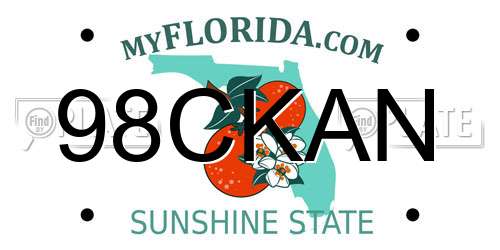 98CKAN Florida License Plate