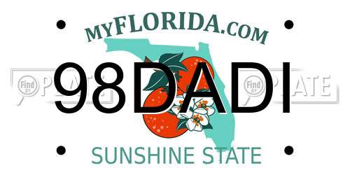 98DADI Florida License Plate