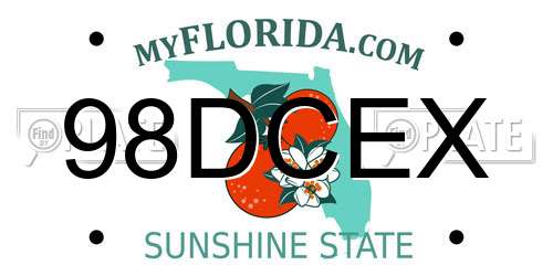 98DCEX Florida License Plate