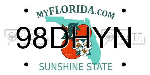 98DHYN Florida License Plate