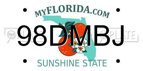 98DMBJ Florida License Plate