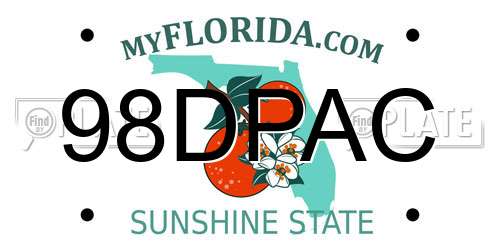 98DPAC Florida License Plate