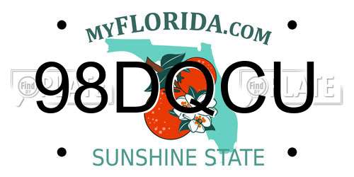 98DQCU Florida License Plate