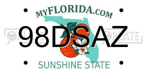 98DSAZ Florida License Plate
