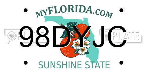 98DYJC Florida License Plate