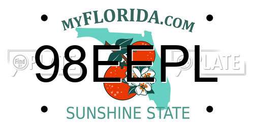 98EEPL Florida License Plate