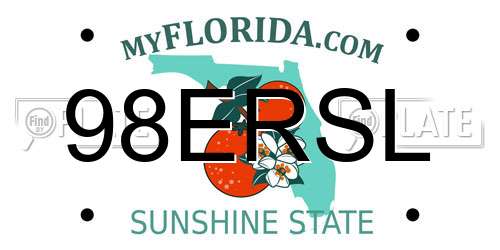 98ERSL Florida License Plate