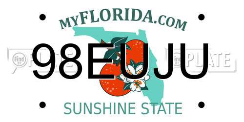98EUJU Florida License Plate