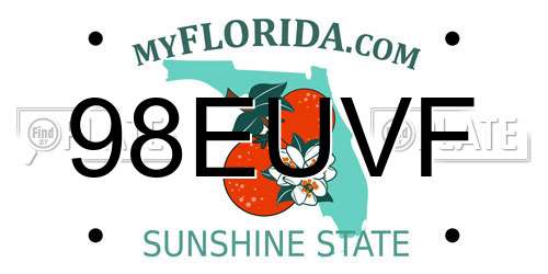 98EUVF Florida License Plate