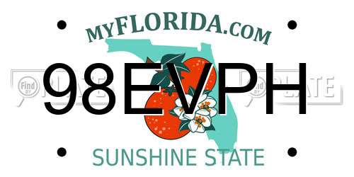 98EVPH Florida License Plate
