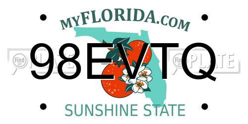 98EVTQ Florida License Plate