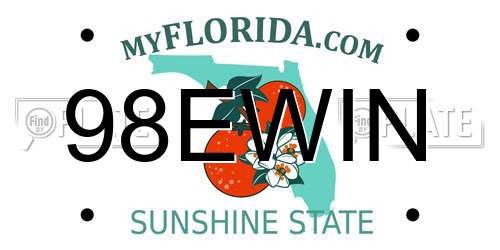 98EWIN Florida License Plate