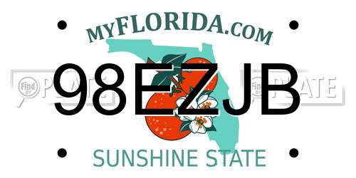 98EZJB Florida License Plate