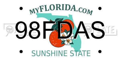 98FDAS Florida License Plate