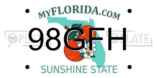 98GFH Florida License Plate