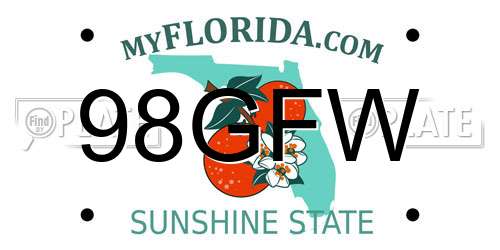 98GFW Florida License Plate